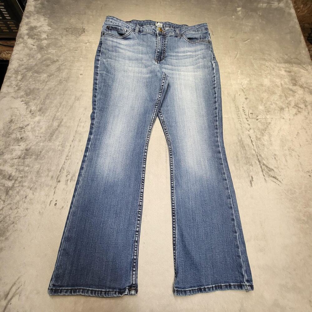 Lee Jeans Womens 14 Blue Bootcut Mid Rise Stretch Denim